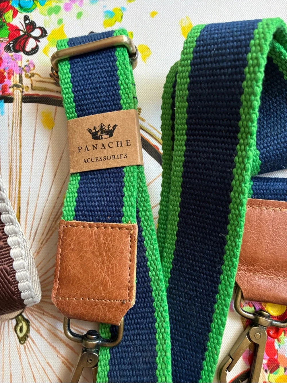 Panache Navy/Green Adjustable Bag Straps.